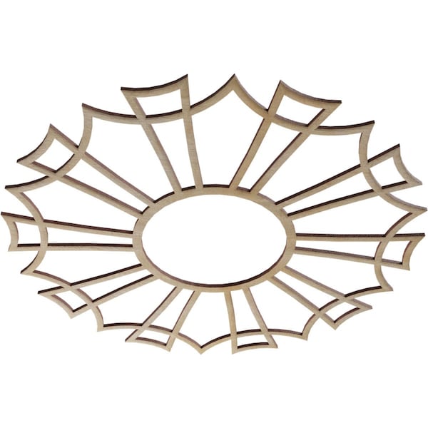 Augustus Wood Fretwork Pierced Ceiling Medallion, Birch, 22OD X 7 3/4ID X 3/8T